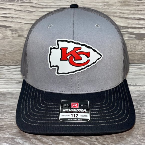 Kansas City Chiefs 3D Patch Snapback Trucker Hat- Grey/ Charcoal/ Black - Picture 1 of 4